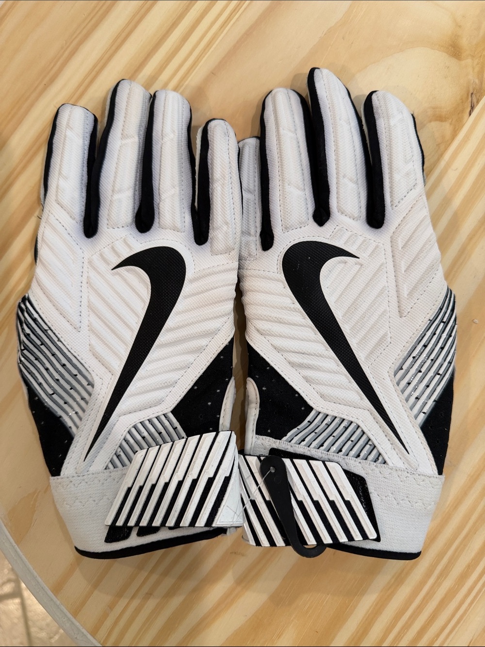 Nike White and Black Performance Football Gloves